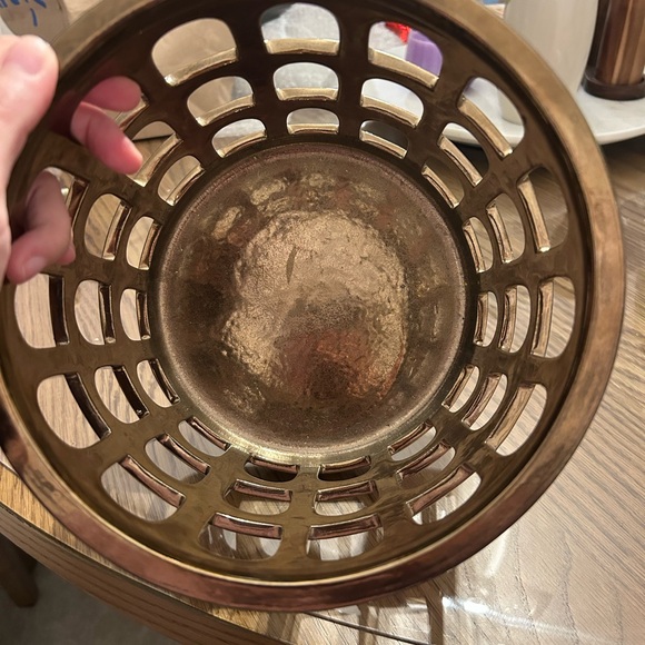 West Elm Ceramic Bronze Burnt Gold Round Colosseo Lantern - Picture 3 of 3